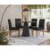 Mesa De Jantar Isis 120x120 Cm Com Vidro Preto E 4 Cadeiras Ana Ype Veludo Preto – New Ceval