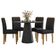 Mesa De Jantar Isis 120x120 Cm Com Vidro Preto E 4 Cadeiras Ana Ype Veludo Preto – New Ceval