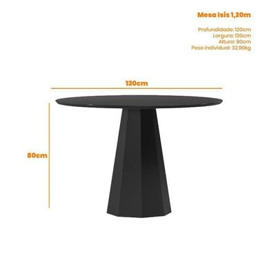 Mesa De Jantar Ambiente Isis 120x120 Cm Com Vidro Preto E 4 Cadeiras Ana Ype Veludo Preto – New Ceval