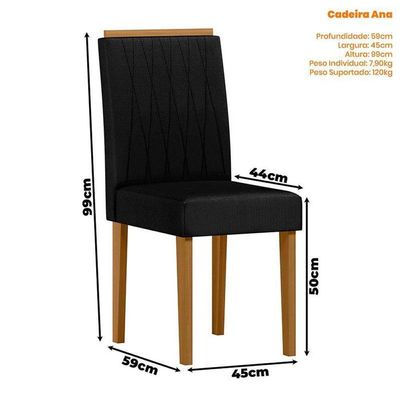 Mesa De Jantar Ambiente Isis 120x120 Cm Com Vidro Preto E 4 Cadeiras Ana Ype Veludo Preto – New Ceval