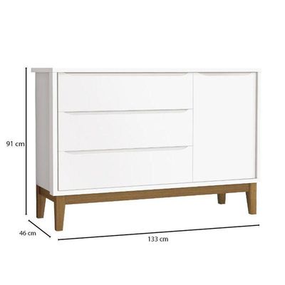 Quarto De Bebê 3 Portas New Classic Branco Com Pés Madeira E Colchão Gazin ? Reller