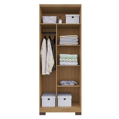 Armário Multiuso Versatile 2 Portas Com Chave Carvalho Americano Off White - Incorplac