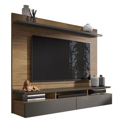 Painel Para Tv Home Suspenso Ambiente Noruega Freijó Grafite Perolizado - Móveis Leão