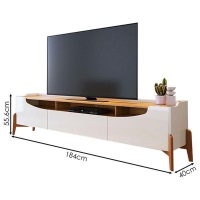 Rack Bancada Ambiene Studio Com Painel Para Tv Loft 1.8 Off White Nature - Imcal