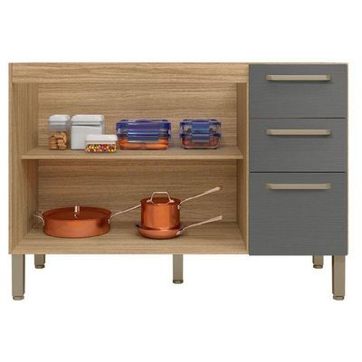 Balcão De Pia Mad Versalhes 120 Cm Freijó Gris - Kits Paraná