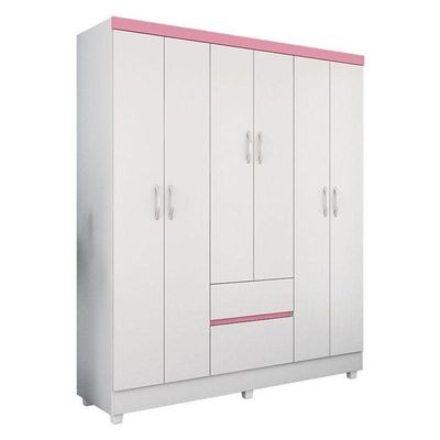 Cômoda Montevidéu E Guarda Roupa Casal Flash 2 Branco Flex - Demóbile