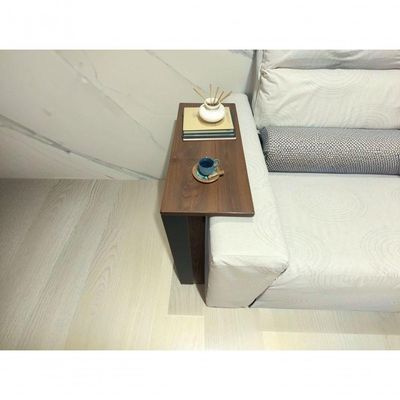 Mesinha Lateral Para Sofá Estilo Industrial 100% MDF Mesa Apoio Mesa Auxiliar Sofá Preto E Amadeirado Escuro