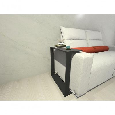 Mesinha Lateral Para Sofá Estilo Industrial 100% MDF Mesa Apoio Mesa Auxiliar Sofá Preto