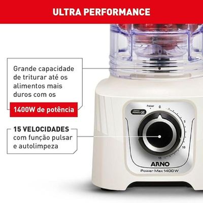 Liquidificador Arno Powermax Marfim Branco 1400w 220V