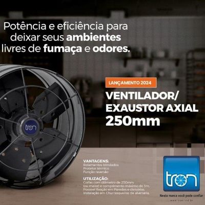 Exaustor E Ventilador Axial Tron Industrial 250mm Bivolt