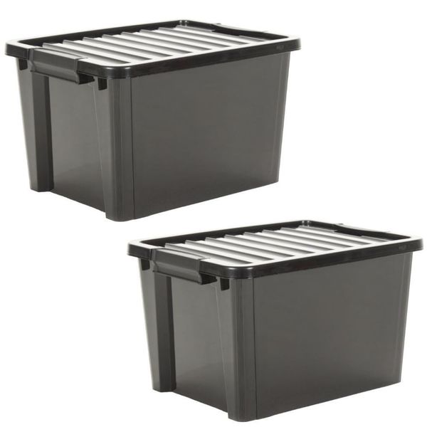 Kit 2 Organizadores Life Box 50 Lt - Preta Preta
