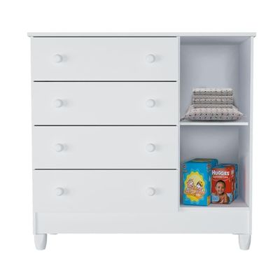 Quarto De Bebê New Selena 4 Portas Com Cômoda Selena E Berço Mirelle Branco Brilho E Colchão Gazin – Carolina Móveis