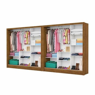 Closet Casal Duplo Fortaleza 6 Portas Plus 12 Prateleiras Cinamomo Com Off White