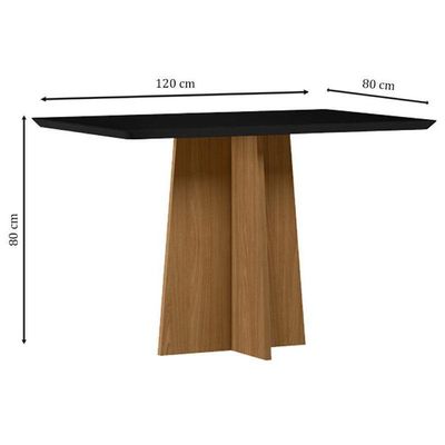 Mesa De Jantar Anitta 120x80 Cm Com Vidro Ype Preto E 4 Cadeiras Ana Veludo Preto – New Ceval