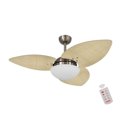 Ventilador De Teto Bronze 3 Pás 127v C/ Controle 110V