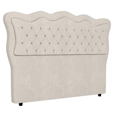 Cabeceira Casal King Cama 195cm Oregon I02 Veludo Bege - Mpozenato