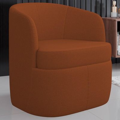 Poltrona Giratória Decorativa Para Sala Dandara K04 Bouclê Terracota - Mpozenato