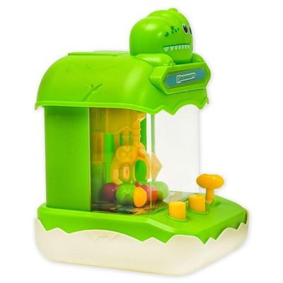 Mini Máquina De Bola Pega Premio Jogo Com Garra Divertido Dino Verde