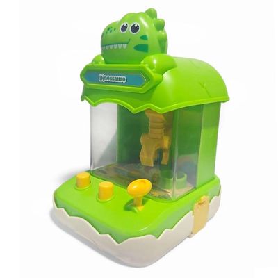 Mini Máquina De Bola Pega Premio Jogo Com Garra Divertido Dino Verde