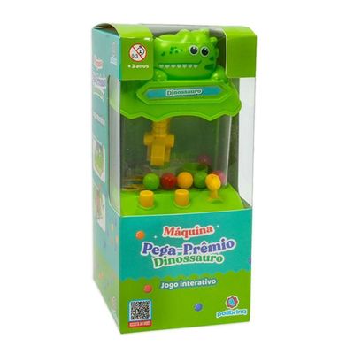 Mini Máquina De Bola Pega Premio Jogo Com Garra Divertido Dino Verde