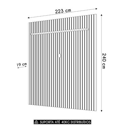 Painel 75 Pol 223cm Suspenso Ripado Noah D04 Freijó - Mpozenato