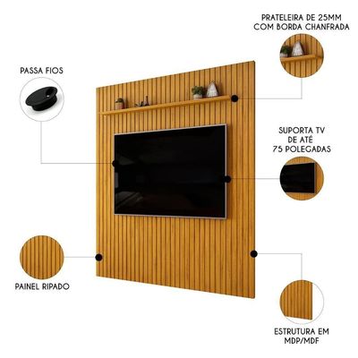 Painel 75 Pol 250cm Suspenso Ripado Noah D04 Cedro - Mpozenato