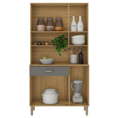 Kit Cozinha 6 Portas Ambiente Apolo Freijó Gris - Kits Paraná