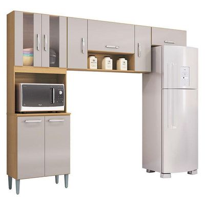 Cozinha Ambiente Lavinia 3 Peças Damasco Off White - Poquema