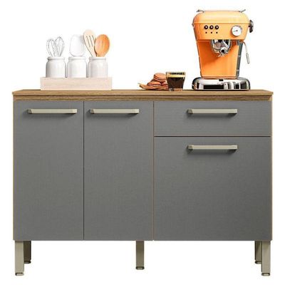 Balcão De Cozinha Ambiente Versalhes Freijó Gris - Kits Paraná