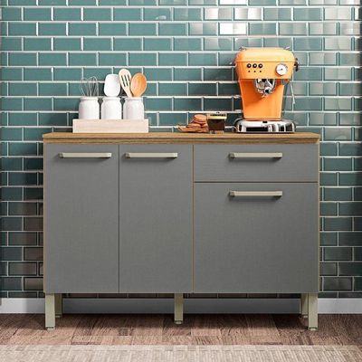 Balcão De Cozinha Versalhes Freijó Gris - Kits Paraná
