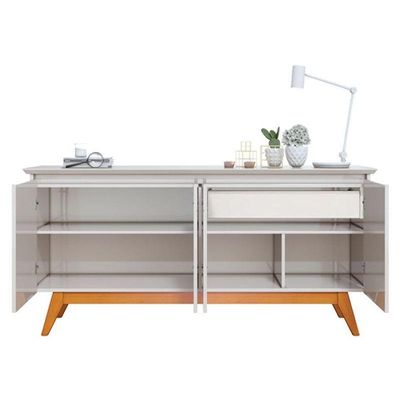 Aparador Para Sala Buffet Classic 1.6 Com Gaveta Off White - Imcal
