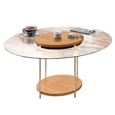 Estante Home Theater Artheo Cinamomo Off White E Mesa De Centro Sky Com Tampo De Vidro Cinamomo- Hb Móveis