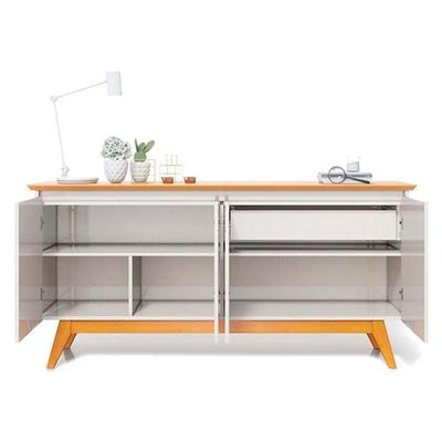 Aparador Para Sala Buffet Ambiente Classic 1.6 Com Gaveta Off White Nature - Imcal