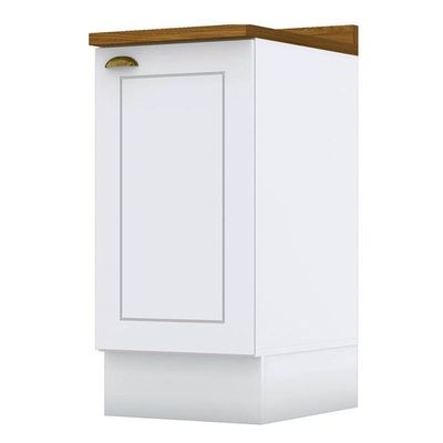Balcão 1 Porta 40 Cm Americana Branco Com Tampo Nature – Henn