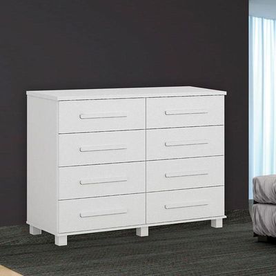 Cômoda San Marino 8 Gavetas Branco ? Leifer Móveis