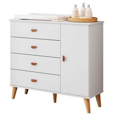Cômoda Infantil Com Guarda Roupa 3 Portas Duda Branco Acetinado Bétula - Carolina