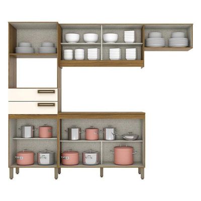 Kit Cozinha Compacta B107 7 Portas Nature Off White – Briz