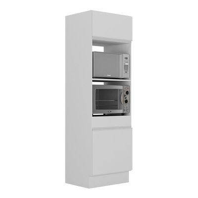 Paneleiro 2 Portas 63cm Com Rodapé Para Forno E Microondas Veneza Multimóveis V2116 Branco Branco