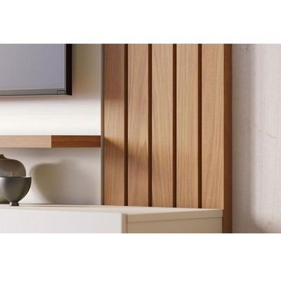 Painel Para Tv Home Suspenso Juriti 1.8 Off White Matte Freijó – Colibri