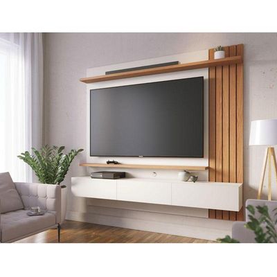 Painel Para Tv Home Suspenso Juriti 1.8 Off White Matte Freijó – Colibri