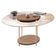 Rack Bancada Graci 1.3 Com Mesa De Centro Sky Com Tampo De Vidro Castanho Off White – Hb Móveis