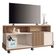 Rack Bancada Graci 1.3 Com Mesa De Centro Sky Com Tampo De Vidro Castanho Off White – Hb Móveis
