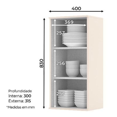 Armário Aéreo 1 Porta 40x83 Cm évelin Off White – Henn