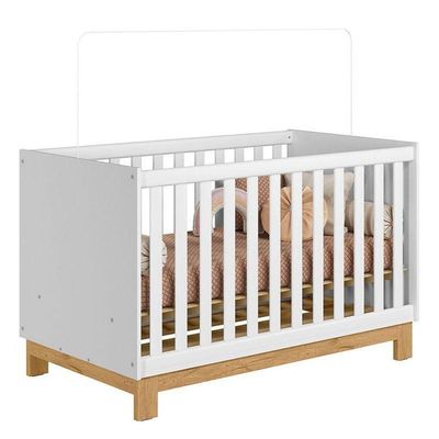 Berço Americano 4315 Q Encanto Slim Branco Acetinado Com Colchão Gazin - Qmovi