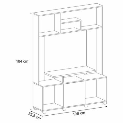 Estante Para Sala Ambiente Milla Cinamomo Off White ? Hb Móveis