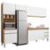 Cozinha Com Balcão E Tampo 160cm Ambiente Andréia Amêndoa Branco - Ajl