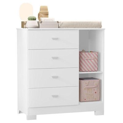 Guarda Roupa E Cômoda Infantil New Katatau Branco Acetinado ? Reller