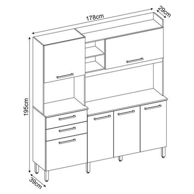 Kit Para Cozinha Select Amendola Branco - Demóbile