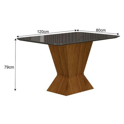 Mesa De Jantar Larissa 120x80 Freijó Chumbo - Leifer Móveis