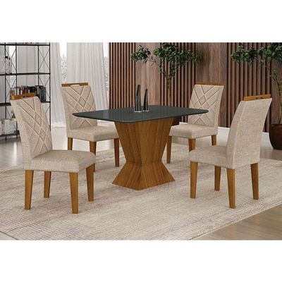 Mesa De Jantar Larissa 120x80 Freijó Chumbo - Leifer Móveis